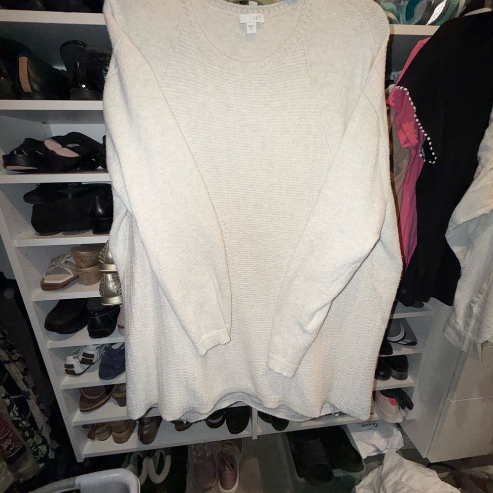 J. Jill Women's Classic Cream Crew Neck Sweater